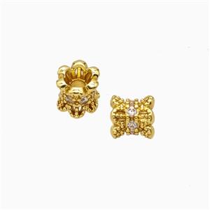 Copper Beadcaps Pave Zirconia Double Gold Plated, approx 7mm [FD26912]