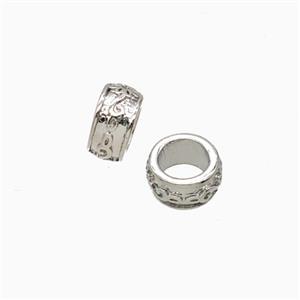 Copper Rondelle Beads Large Hole Platinum Plated, approx 4-7mm [FD26915]