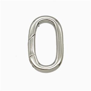 Copper Carabiner Clasp Platinum Plated, approx 12-19mm [FD26936]