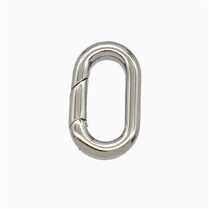 Copper Carabiner Clasp Platinum Plated, approx 9-16mm [FD26938]