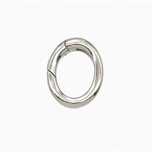 Copper Carabiner Clasp Platinum Plated, approx 11-14mm [FD26940]