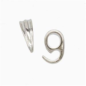 Copper Clasp Platinum Plated, approx 6-10mm [FD26944]