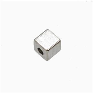 Copper Cube Beads Platinum Plated, approx 5x5x5mm [FD26961]