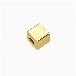 Copper Cube Beads Gold Plated, approx 5x5x5mm [FD26962]