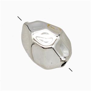 Copper Polyhedron Beads Platinum Plated, approx 12-16mm [FD26967]