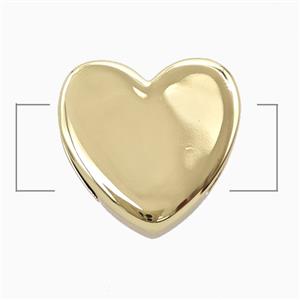 Copper Heart Beads Flat Hole Gold Plated, approx 18mm, 4-8mm hole [FD26972]