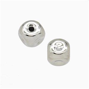 Copper Cube Beads Platinum Plated, approx 8.5mm [FD26977]