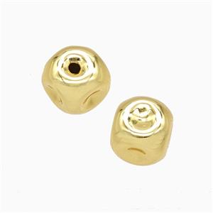 Copper Cube Beads Gold Plated, approx 8.5mm [FD26978]