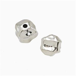 Copper Beads Freeform Platinum Plated, approx 9mm [FD26979]