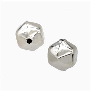 Copper Polyhedron Beads Platinum Plated, approx 11mm [FD26981]
