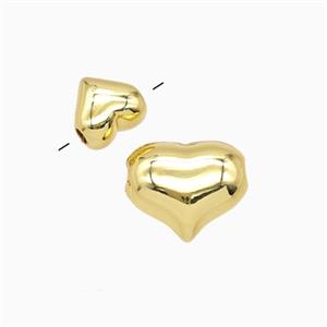 Copper Heart Beads Gold Plated, approx 10-11.5mm [FD26998-L]