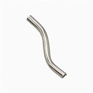 Copper Tube Beads Curving Platinum Plated, approx 2x20mm [FD27004]