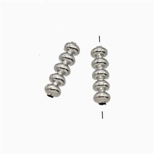 Copper Beads Platinum Plated, approx 3x10mm [FD27008]