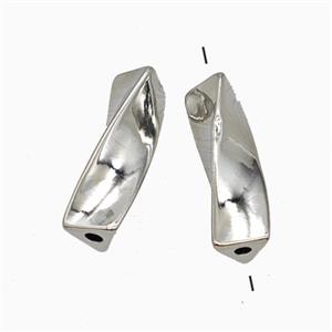 Copper Twist Beads Platinum Plated, approx 5-17mm [FD27014]