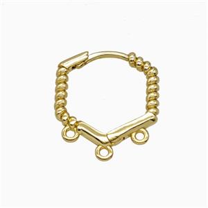 Copper Hoop Earrings Gold Plated, approx 16mm [FD27017]