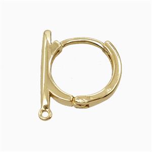 Copper Hoop Earrings Gold Plated, approx 14mm dia [FD27018]