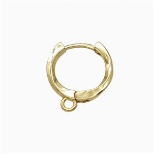 Copper Hoop Earrings Gold Plated, approx 13mm dia [FD27020]