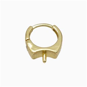 Copper Hoop Earrings With Bail Gold Plated, approx 12-14mm [FD27021]