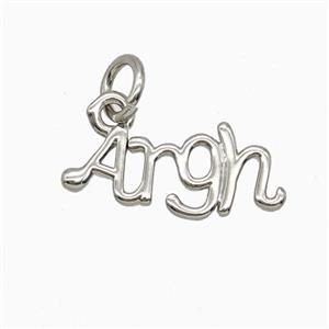 Copper Argh Pendant Letter Platinum Plated, approx 6-16mm [FD27025]