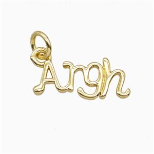 Copper Argh Pendant Letter Gold Plated, approx 6-16mm [FD27026]