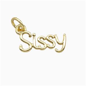 Copper Letter Sissy Pendant Gold Plated, approx 6-16mm [FD27028]