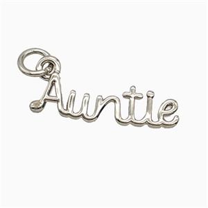 Copper Letter Auntie Pendant Platinum Plated, approx 6-20mm [FD27029]