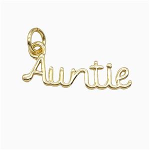 Copper Letter Auntie Pendant Gold Plated, approx 6-20mm [FD27030]