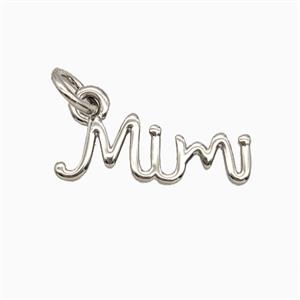 Copper Letter Mimi Pendant Platinum Plated, approx 6-16mm [FD27031]