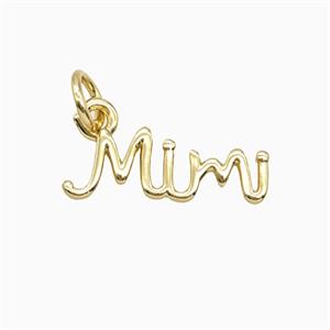 Copper Letter Mimi Pendant Gold Plated, approx 6-16mm [FD27032]