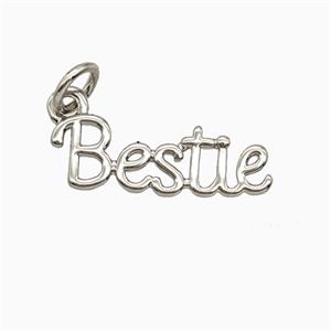 Copper Letter Bestie Pendant Platinum Plated, approx 6-18mm [FD27033]