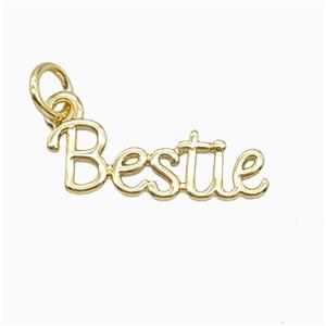 Copper Letter Bestie Pendant Gold Plated, approx 6-18mm [FD27034]