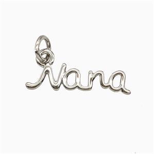 Copper Letter Nana Pendant Platinum Plated, approx 6-18mm [FD27035]