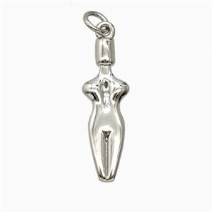 Female Body Charms Copper Pendant Platinum Plated, approx 8-18mm [FD27037]