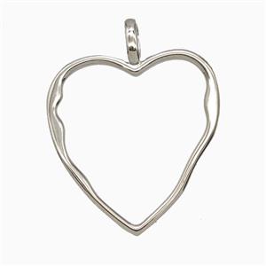 Copper Heart Pendant Platinum Plated, approx 30mm [FD27043]