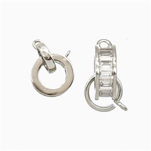 Copper Pendant Pave Zircon, Gold Plated, approx 9mm, 11mm dia [FD27063]