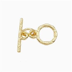 Copper Toggle Clasp Gold Plated, approx 12mm, 8m dia [FD27140]