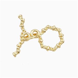 Copper Toggle Clasp Gold Plated, approx 15mm, 9mm dia [FD27142]