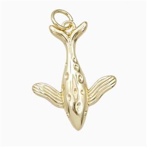 Ocean Whale Charms Copper Pendant Gold Plated, approx 17-21mm [FD27147]