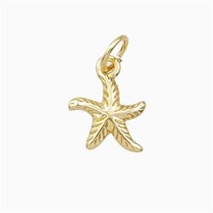 Copper Starfish Pendant Gold Plated, approx 9mm [FD27150]