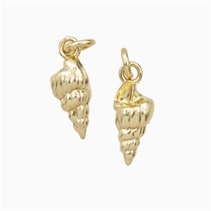 Conch Charms Copper Shell Pendant Gold Plated, approx 5-10mm [FD27151]