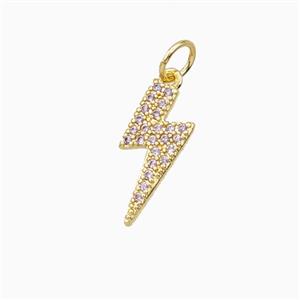 Copper Lightning Pendant Pave Zirconia Gold Plated, approx 6-15mm [FD27154]