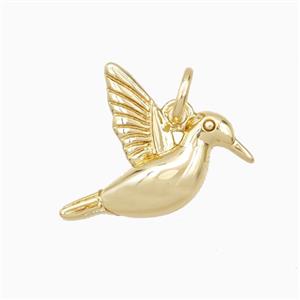 Hummingbird Charms Copper Pendant Gold Plated, approx 14-17mm [FD27161]