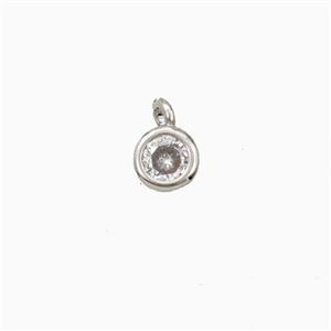 Copper Pendant Pave Zirconia Platinum Plated, approx 4mm [FD27164]