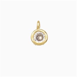 Copper Pendant Pave Zirconia Gold Plated, approx 4mm [FD27165]