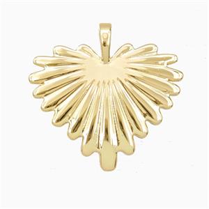 Copper Leaf Heart Pendant Gold Plated, approx 20mm [FD27166]