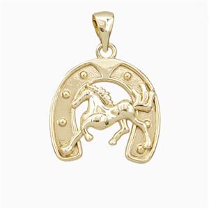 Copper Horse Pendant Gold Plated, approx 18mm [FD27177]