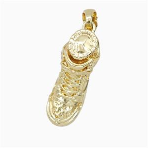 Running Shoes Charms Copper Pendant Sports Gold Plated, approx 12-25mm [FD27178]