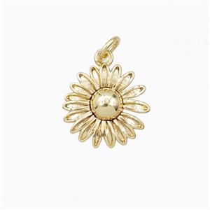 Copper Sunflower Pendant Gold Plated, approx 13mm [FD27180]