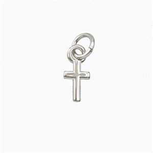 Copper Cross Pendant Platinum Plated, approx 4-6mm [FD27183]