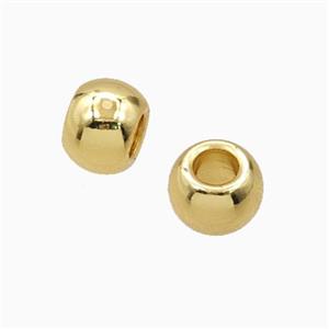 Copper Round Beads Large Hole Smooth Gold Plated, approx 8mm, 3mm hole [FD27188]